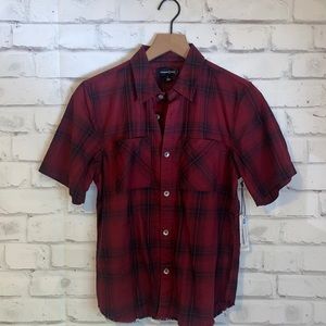 NWT Treasure & bond red short sleeve button down